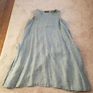 Eskandar blue linen dress